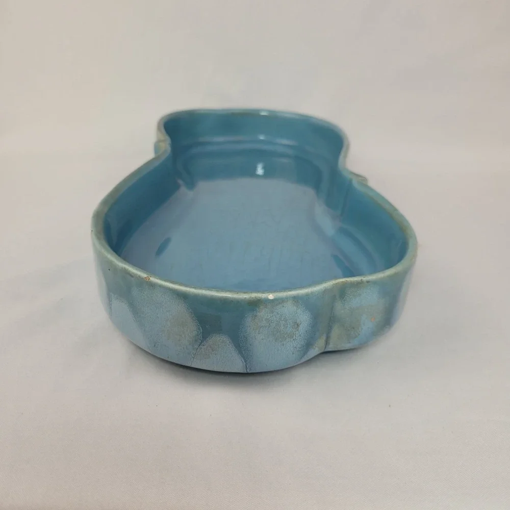 Vintage Royal Haeger USA Blue Drip Glaze Ceramic Dish Tray 13.5in